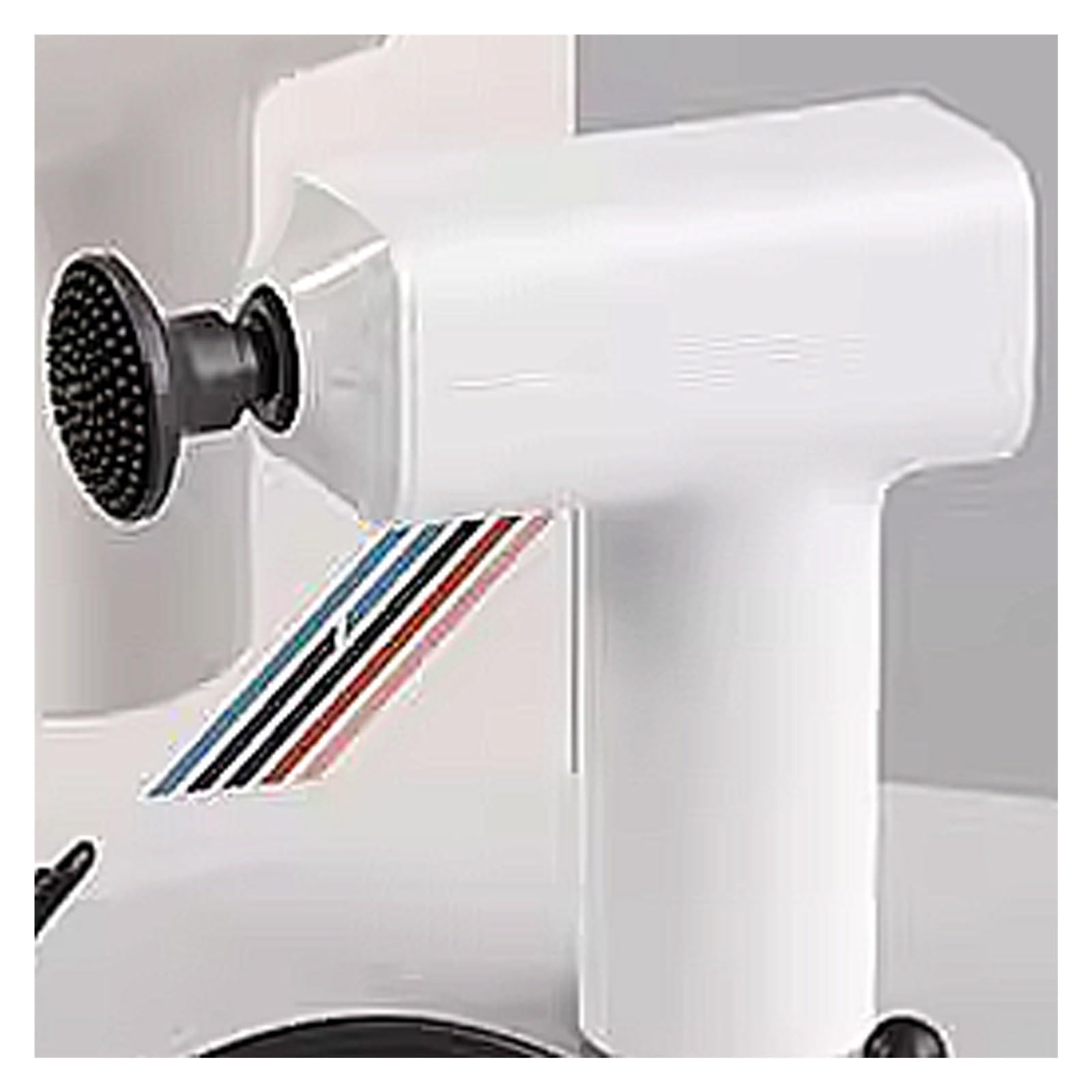 Portátil Pistola de masaje de plástico con 3 velocidades y 8 cabezales de masaje. Masajeador de mano inalámbrico. Masajeador de percusión potente y silencioso. poderoso(Weiß)
