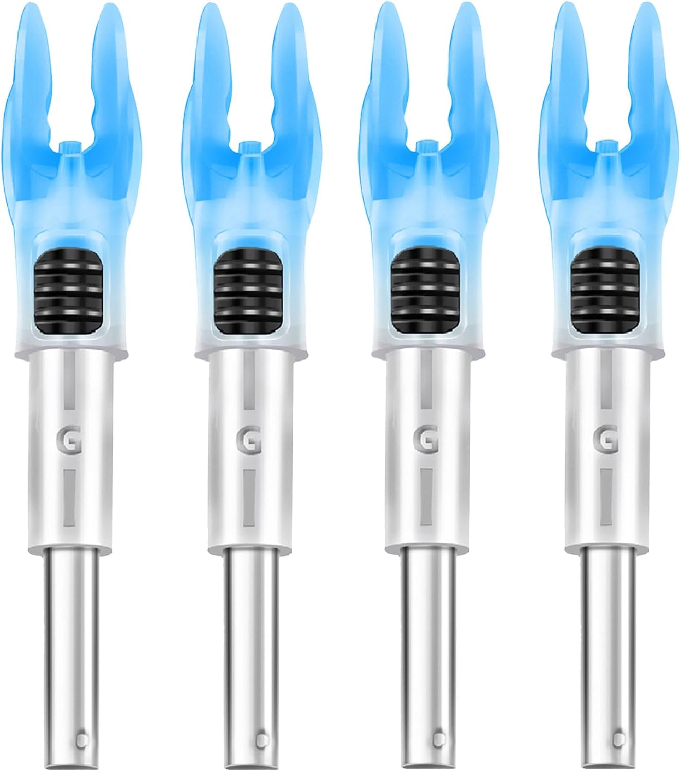 Four DEEPOWER G Lighted Nocks in blue color