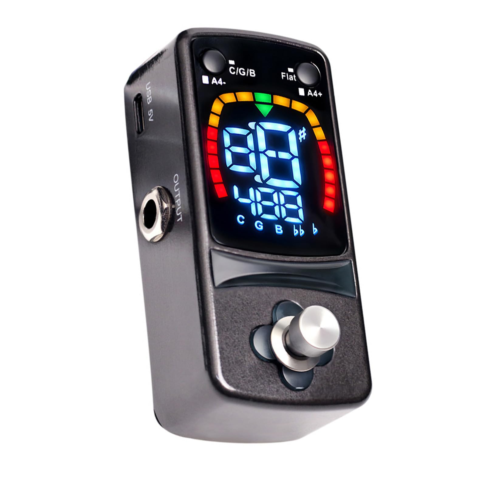 Sintonizzatore digitale per pedale per chitarra, display LCD, copertura in metallo, accordatore cromatico, effetto pedale per chitarre elettriche e bassi