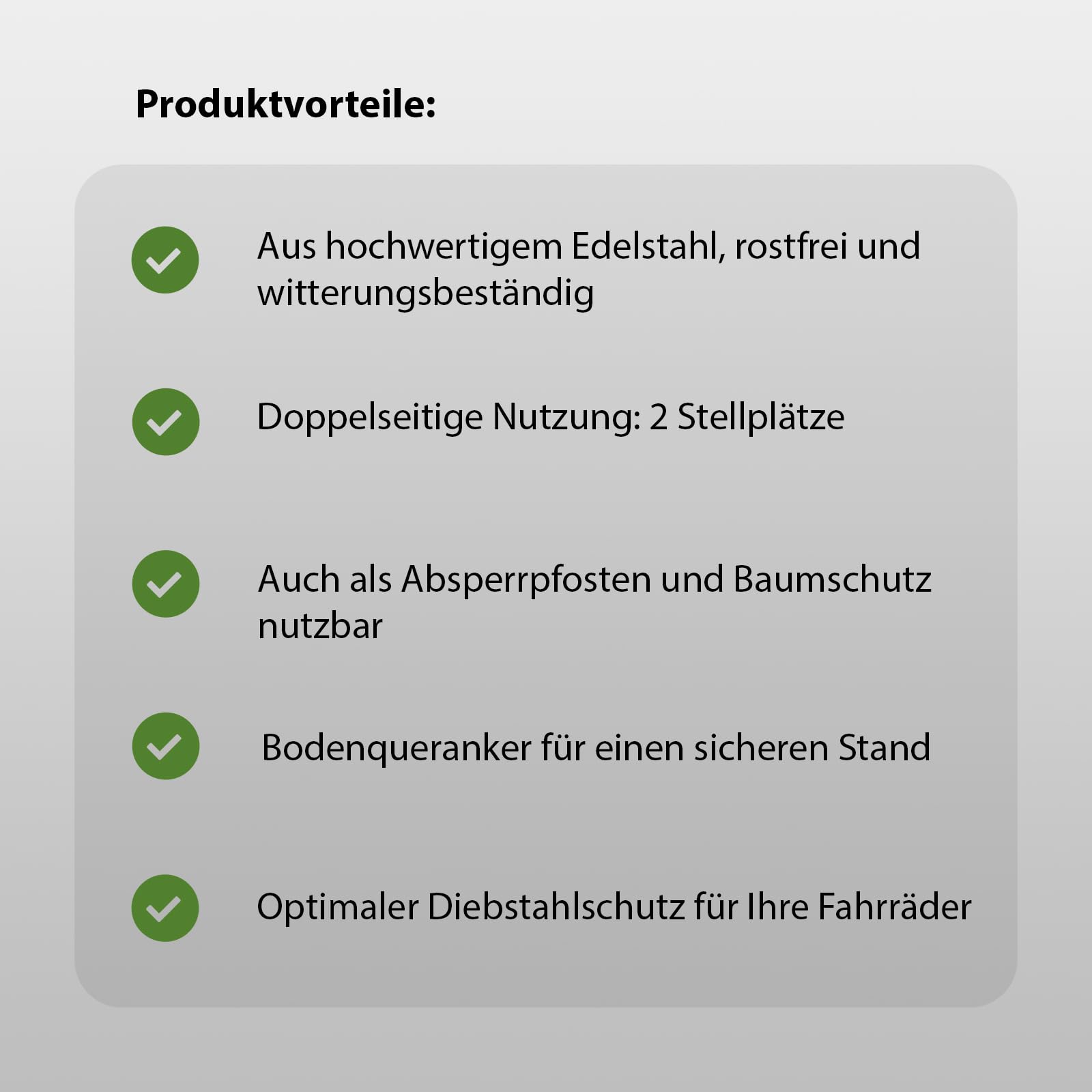 TRUTZHOLM Fahrradanlehnbügel Fahrradständer Anlehnständer mit Knierohr 118 x 78 cm aus Edelstahl zum Einbetonieren