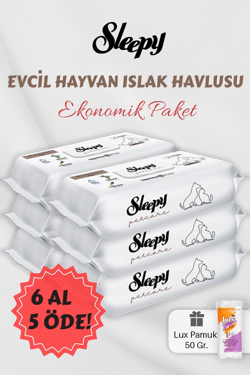 Sleepy 6 AL 5 Öde Evcil Hayvan Mendili