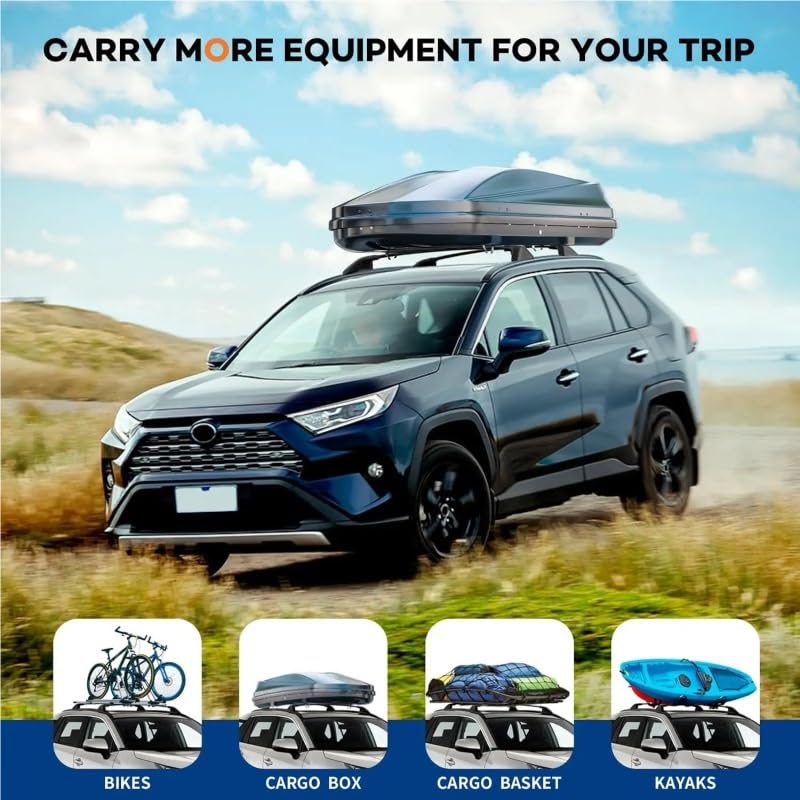Portabicicletas de techo para Toyota RAV4 2019-2025 y barras cruzadas de carga 5