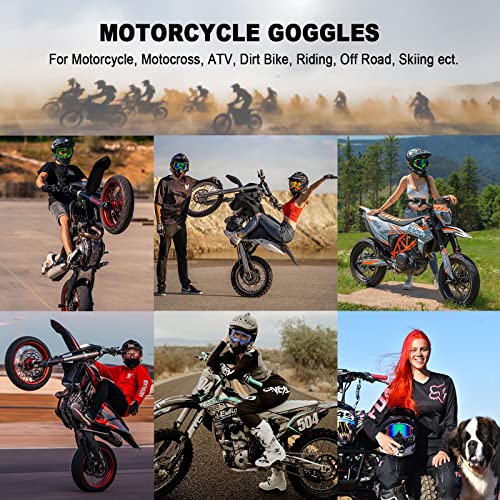 Copvner Atv Dirt Bike Motorcycle Goggles For Men Motocross Riding Goggles Uv400 Otg Offroad Goggle Mx Helmet Racing Four Wheeler Goggles For Adults Women Youth Kids (Blue Black Frame+Color Blue Lens) #TOP4