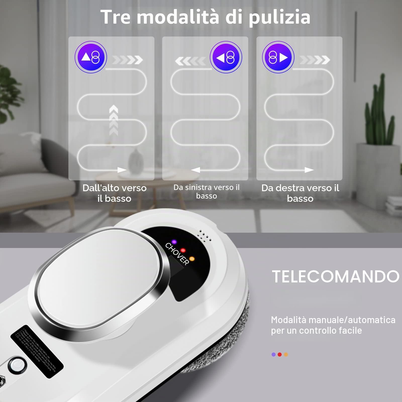 CHOVERY CL-1 Robot Lavavetri, Lavavetri Elettrico Telecomandato, Sistema di Rilevamento Intelligente dei Bordi, Lavavetri Magnetico