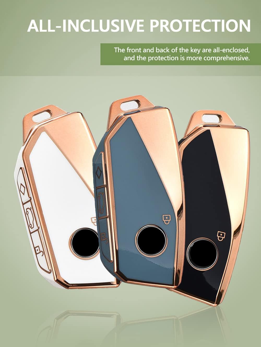 KUNIO Car Key Fob Cover Fit for BMW Energy Ix I7 X7 7 Series Key Protective Cover Keychain TPU Key Holder 4 Buttons