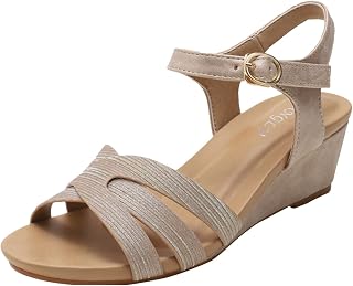 PADON White Strappy Heels Summer Slope Heel Sandals Women Casual Fashion One Word Buckle Belt In Thick Heel Women Shoes Heels Lace Up
