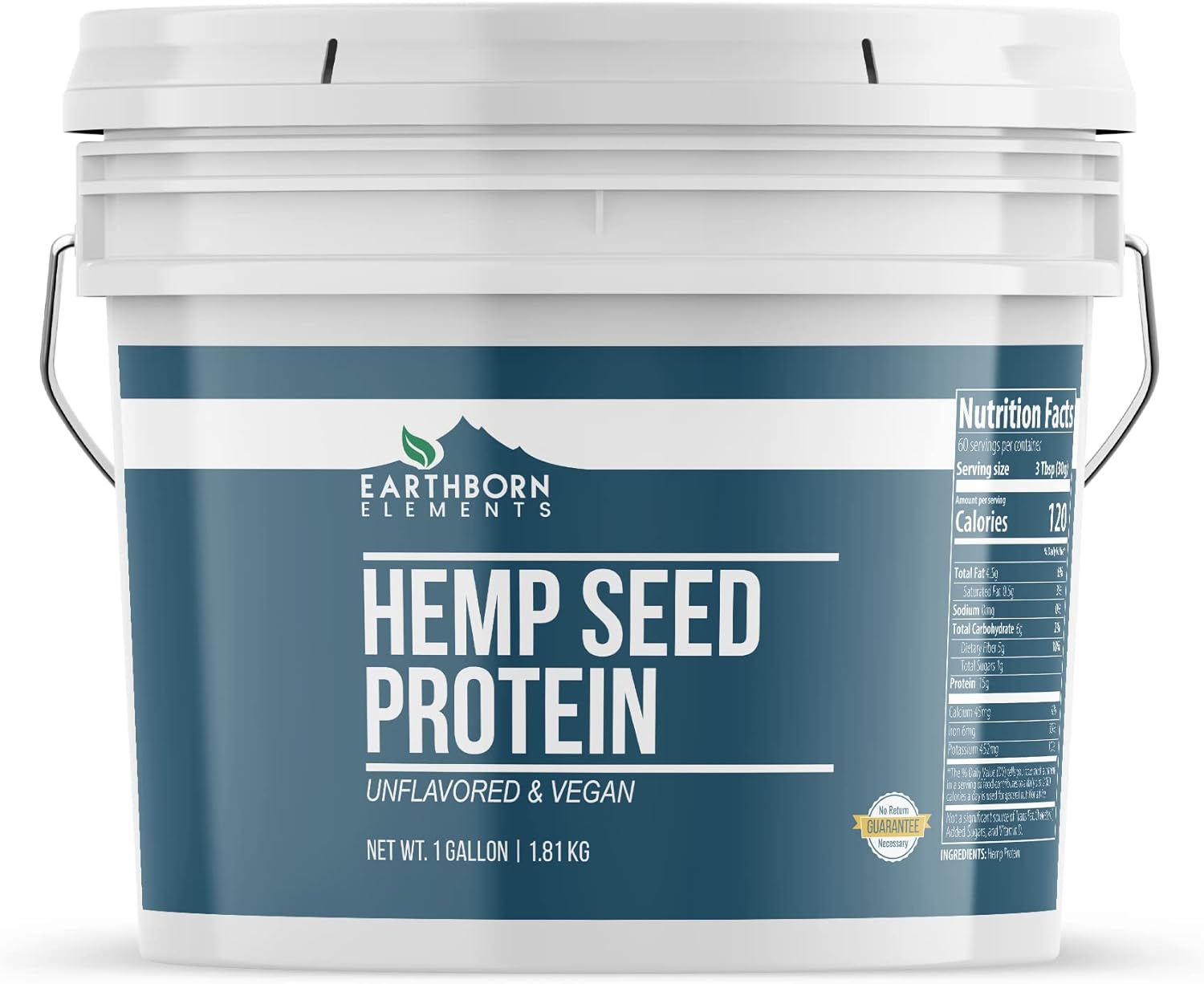 Earthborn Elements Soy Protein and Hemp Seed Protein Bundle, 1 Gallon Bucket Each, Workout Supplements, Smoothies & Shakes