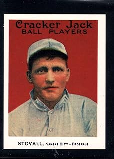1915 Cracker Jack MLB Baseball Card (Reprint 1993) #11 George Stovall Kansas City Packers MG 2.25 by 3 Inch Trading Card