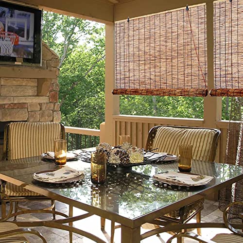 Brauch - Retro Bambusrollo Outdoor Wetterfest Bambus Jalousie 50-170cm...