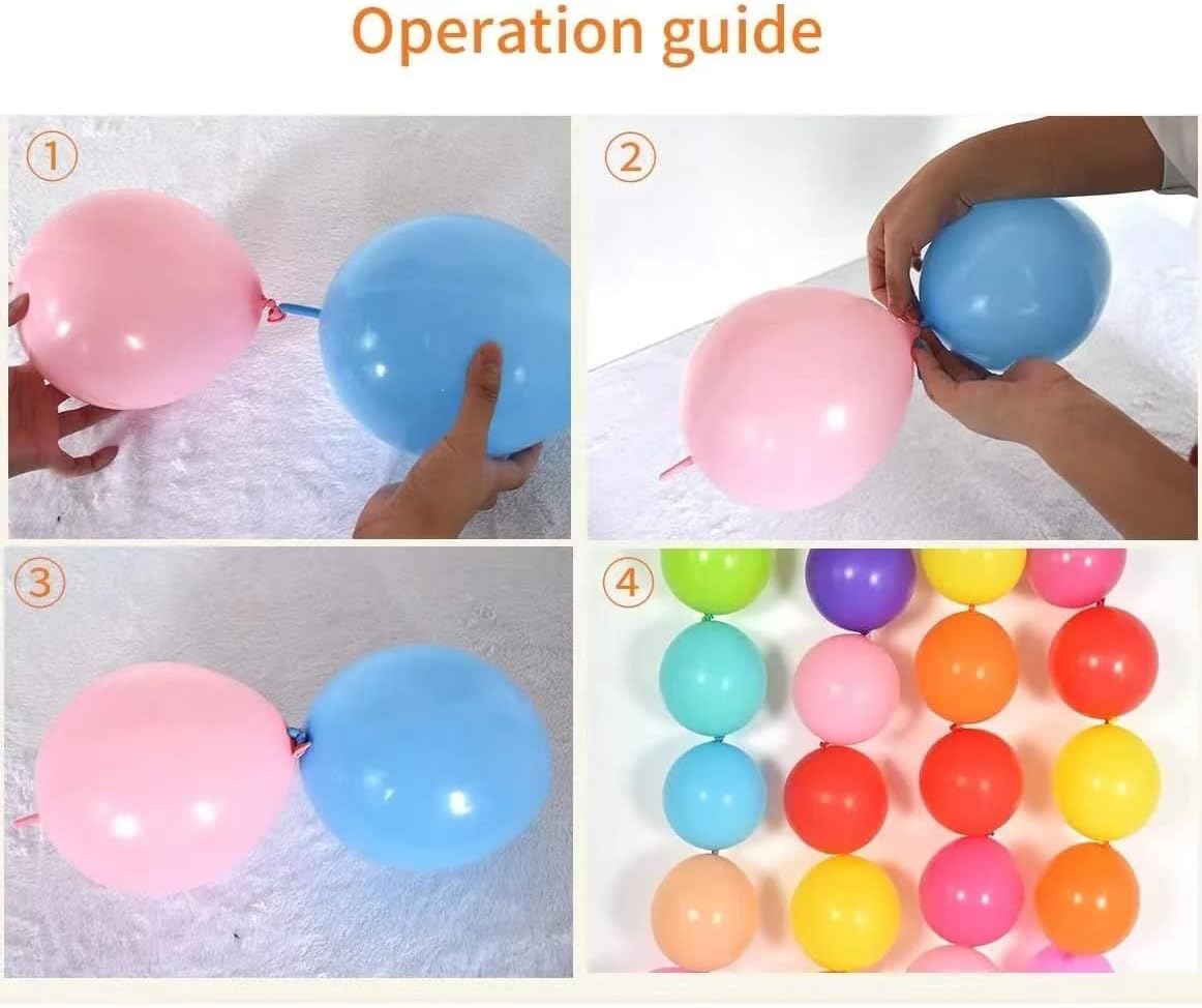 Link Balloons 12 Inch - 60 Pcs Quick Link Balloons Latex Linking Balloon for Wedding Birthday Decorations (Yellow)