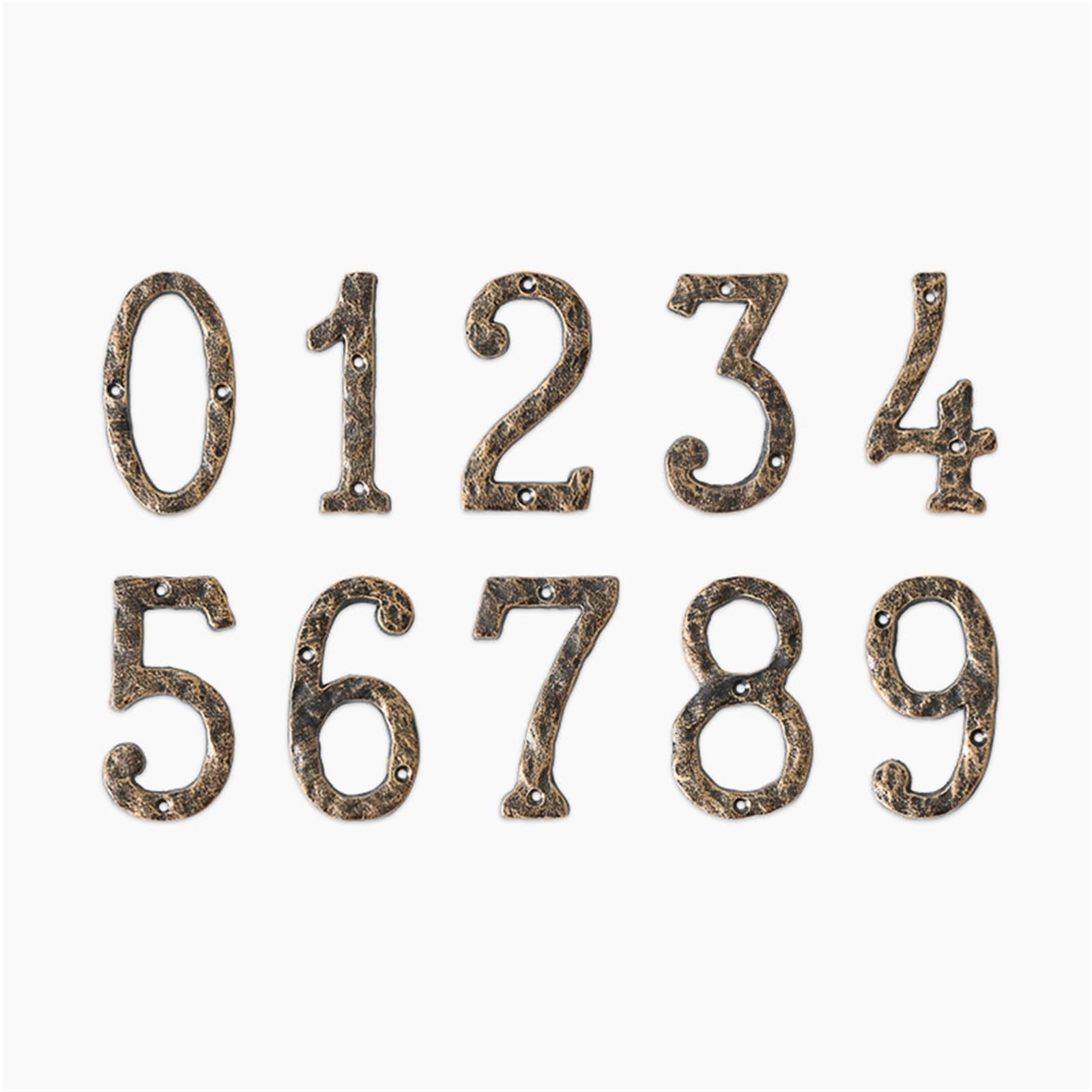 Números casa 5,5 pulgadas con tornillos - Número puerta moderno metal, números dirección hierro fundido bronce, cartel dirección, para exterior, buzón, apartamento, jardín, habitación(9)
