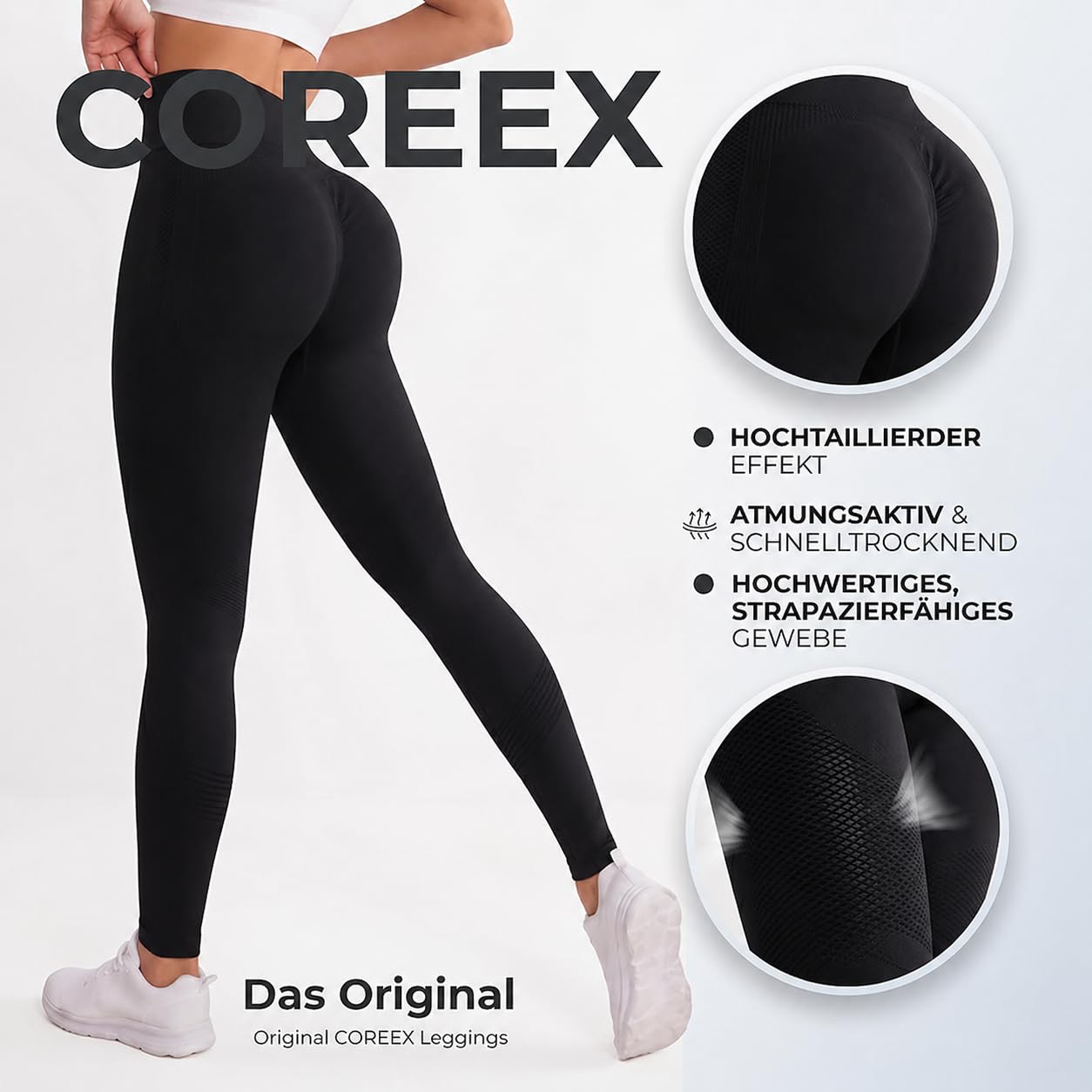 CelluFlex 3D Kompressionsleggings Damen – Anti-Cellulite Leggings mit Push-Up & Shaping Effekt, High Waist Sporthose