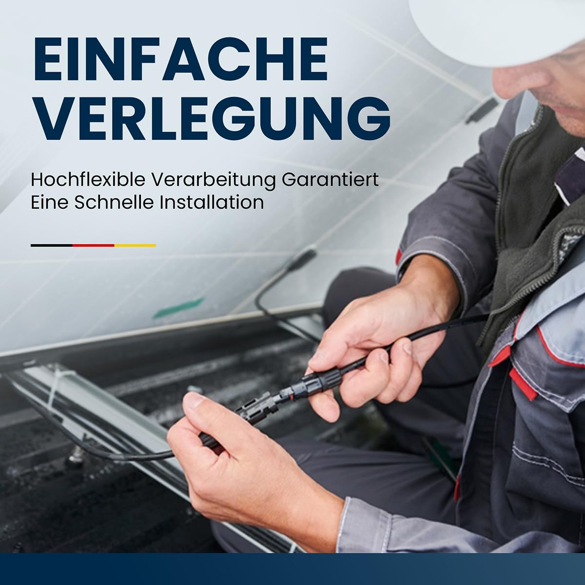 50m Solarkabel 4mm² [TÜV SÜD geprüft & UV-beständig] – PV Kabel 4mm² für Solaranlagen (Erdverlegbar & wasserdicht) - Solar Verlängerungskabel für Solarpanel, Wechselrichter & Laderegler