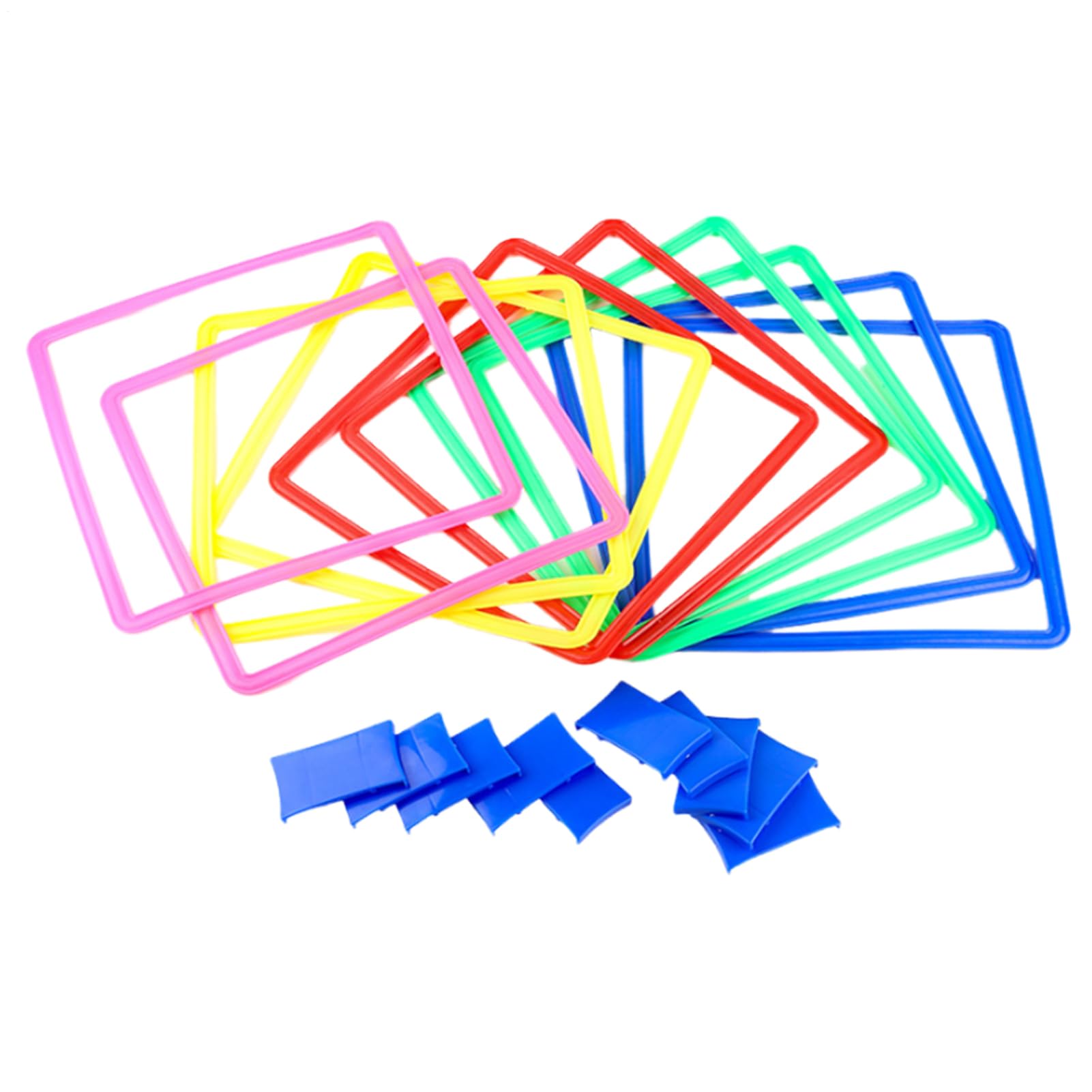 Hüpfkästchen Outdoor – Spannendes Hüpfspiel für Kinder mit Hindernisparcours, Ringen & Wurfbeuteln, 15 Zoll Quadrate mit Steckverbindern | Ideal für Indoor & Outdoor, Garten, Schule, Kinderparty, Frei
