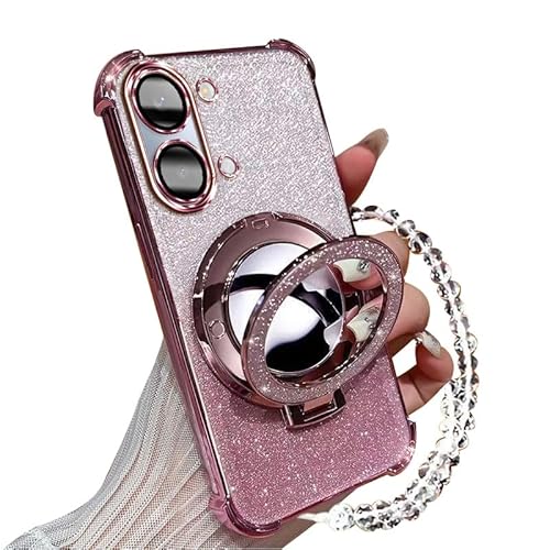 KOOLRIVER�EFor POCO X8 Pro �P�[�X �N���A �����Y�J�o�[�t�� �J�o�[ �X�g���b�v�t�� ���� TPU �~���[�t�� �����^�X�}�z�����O�t�� �X�^���h�@�\ �O���f�[�V���� ���炫��(���[�Y�S�[���h)