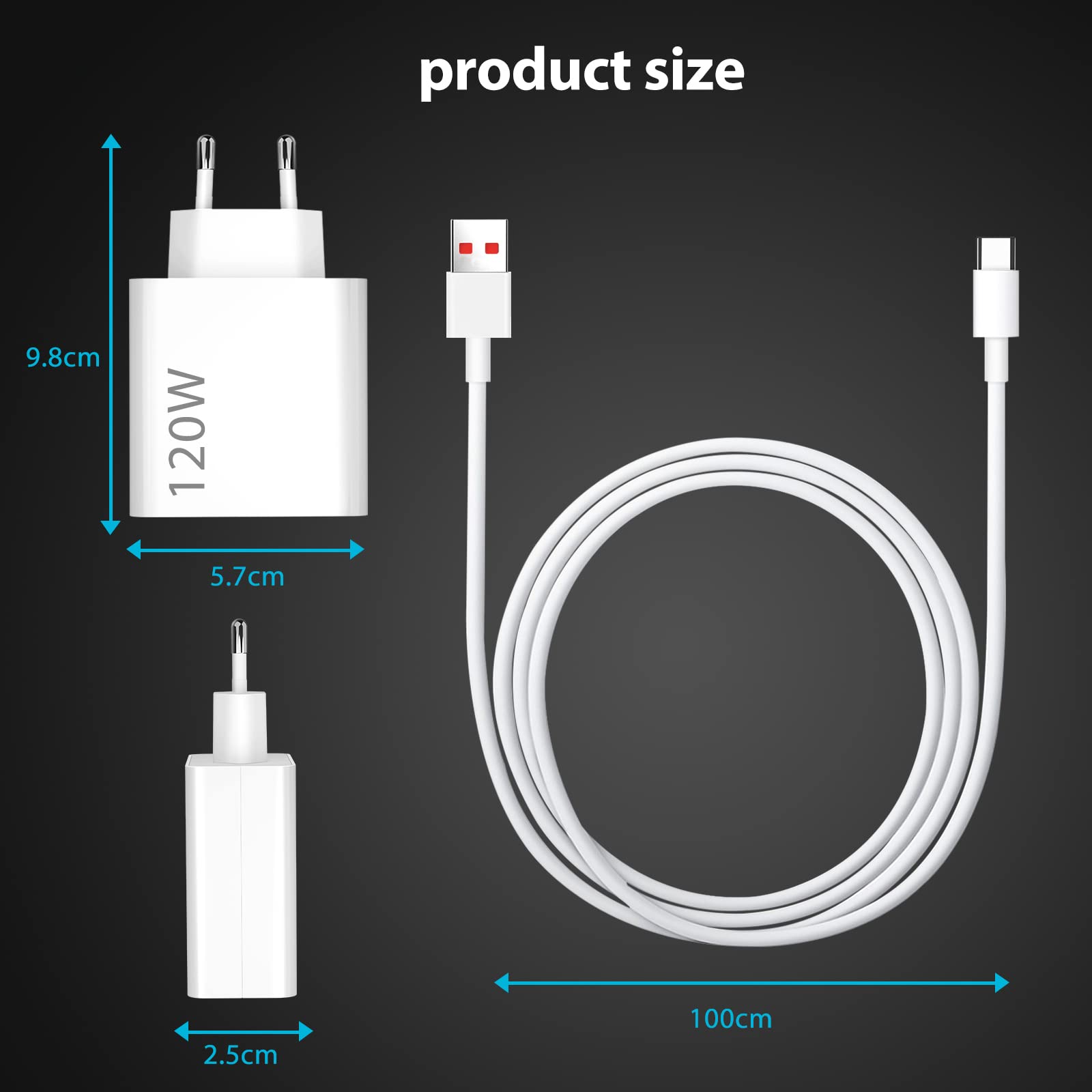 Chargeur Xiaomi 45W + Câble USB-C 1m - Charge Turbo Pour Redmi Note 14, Pad 6, POCO X7, Etc.