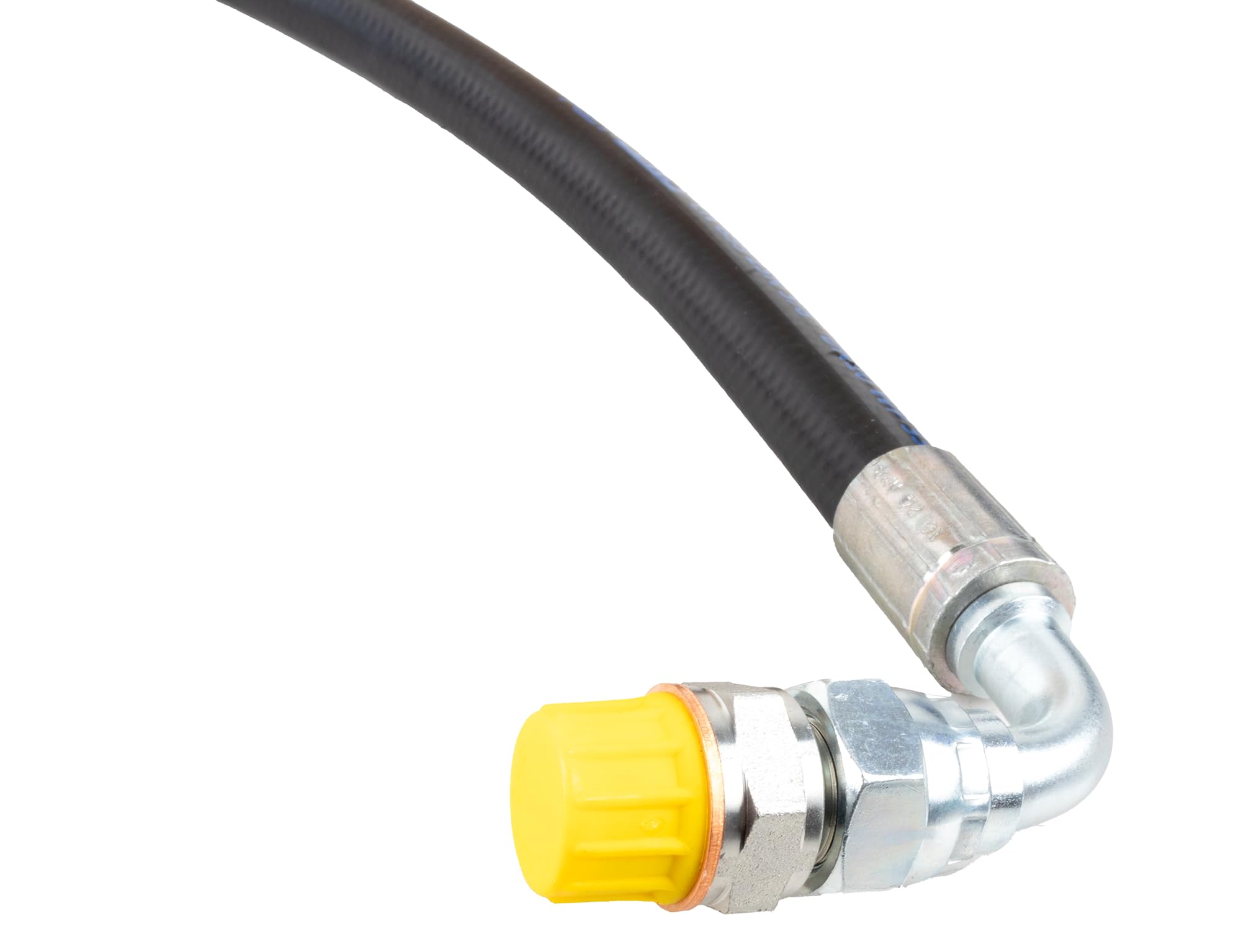 AMA Kit Tubi Idraulici 3/8" 2SN con Valvola di Blocco – 2 Tubi da 900 mm per Terzi Punti, Completo di Innesto Rapido Maschio a Valvola, Made in Italy
