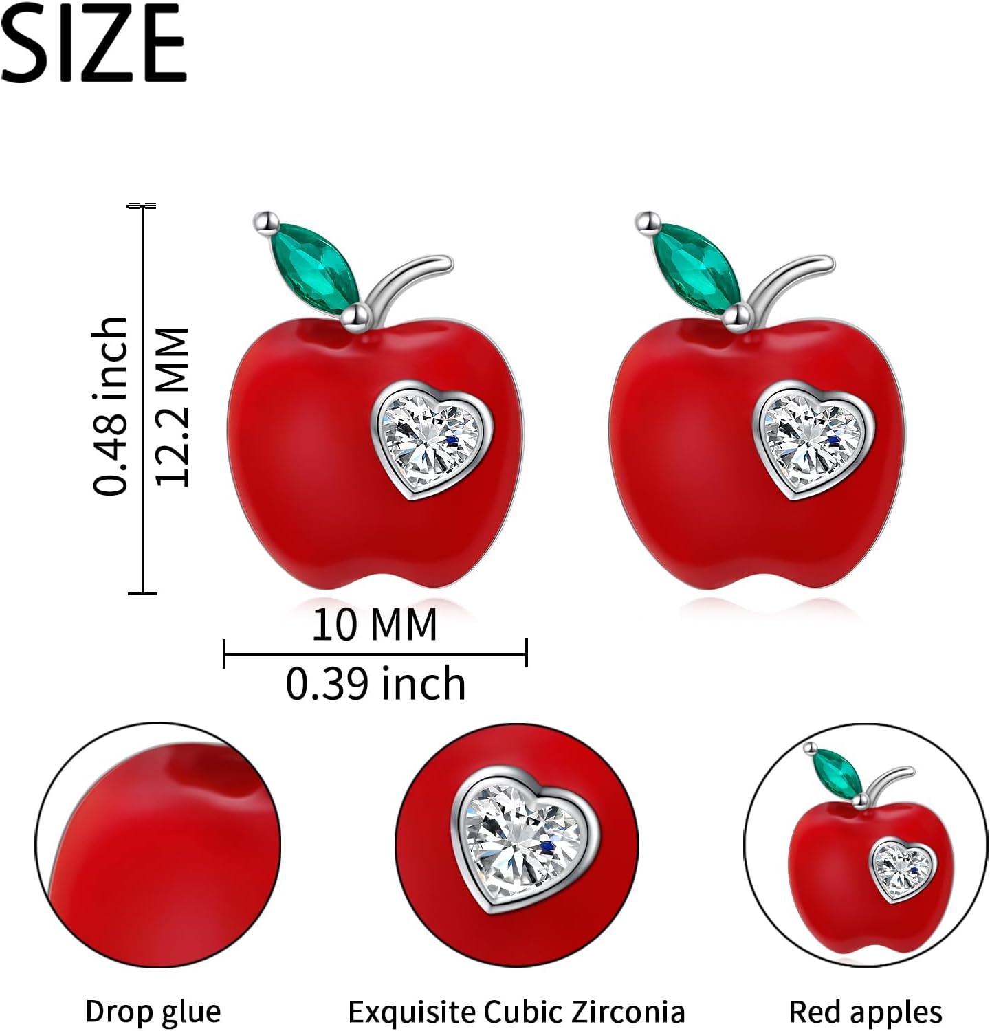 Women Earrings 925 Sterling Silver Football/Airplane/Apple/Animal Dainty Stud Earrings Birthday Gifts - Image 6