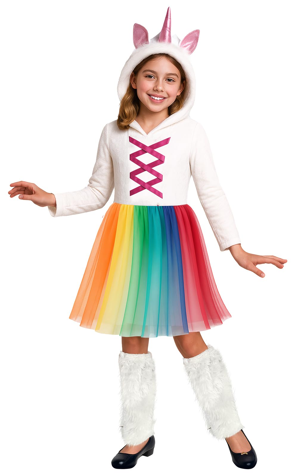 Fiestas Guirca Multicolor unicorn costume for girl and girl