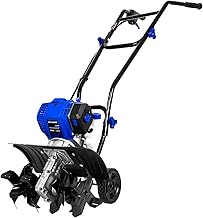 BILT HARD 46cc 4-Cycle 1.9HP Gas Powered Tiller Cultivator - 16" Heavy-Duty Steel Tines Rototiller, Adjustable Wheels & Cushioned Handle Grips for Plowing, Tilling, Weeding in Garden, Farm