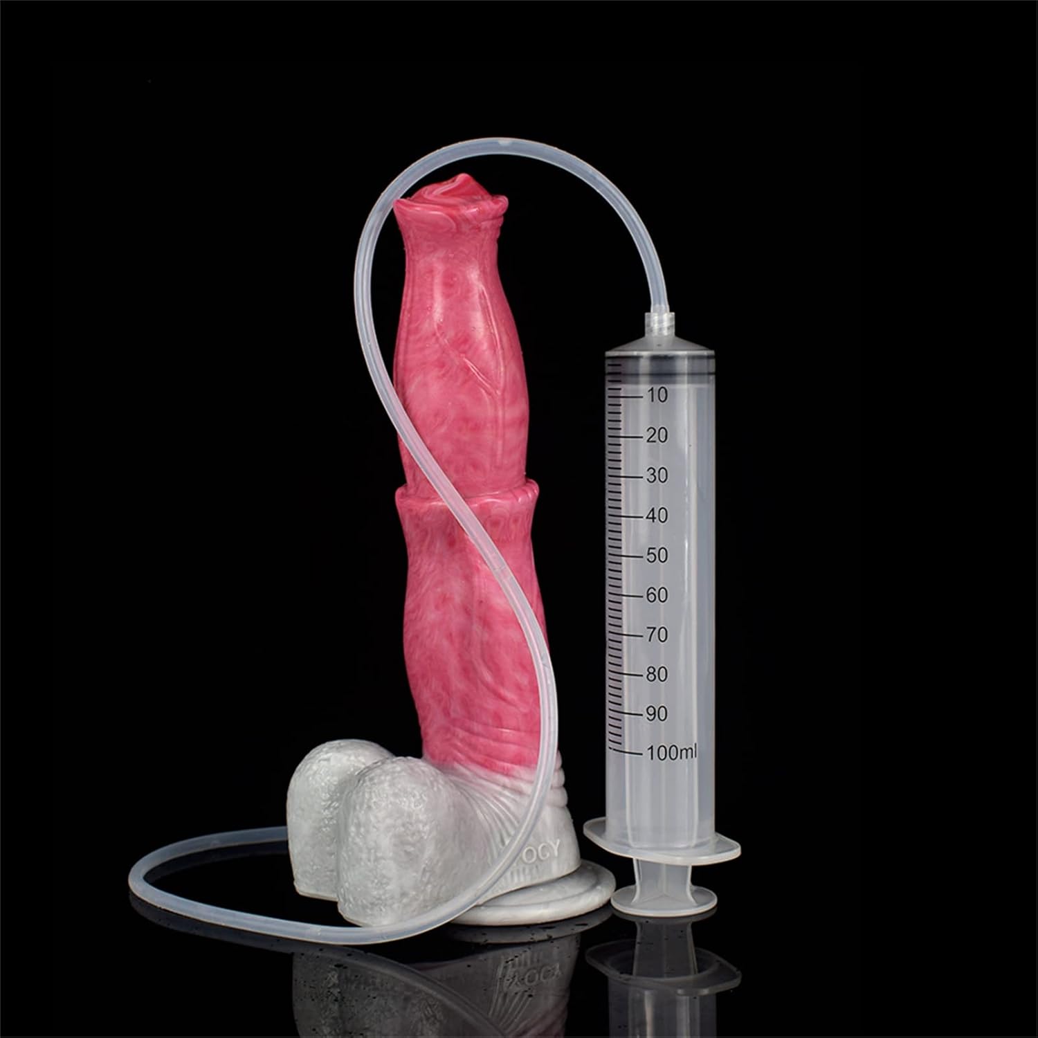 Big Realistic Animal Dildo 9.64'', Ejaculating Horse Dildo, Silicone Squirting Dildo with Suction Cup, Flexible Dildo Anal Plug, Adult Sex Toys (Red)