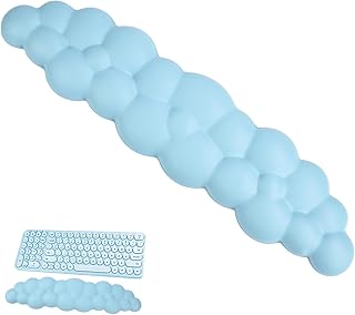 Keyboard Cloud Wrist Rest, Soft Comfortable Cute Keyboard Wrist Rest No-Slip Ergonomic Wrist Support Cloud Keyboard Memory Foam for Computer, Laptop, Gaming (Blue)
