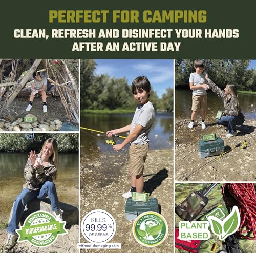 OFF GRID Lenços umedecidos para mãos e corpo | Lenço confiável dos militares dos EUA | Lenços sem ál
