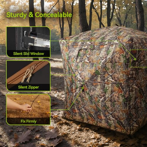 image for Rhino Valley Hunting Blind 270° See Through, 2-3 Person Pop Up Huntin