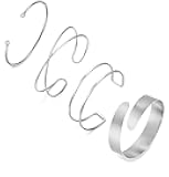 4 Pieces Gold Arm Cuff for Women Minimalist Upper Arm Bangle Bracelet Adjustable Boho Coil Armlet Armband Cuff Bracelets Set