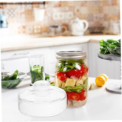 Miniatura 5 de PRETYZOOM 2 piezas de pesos de vidrio fermentado, peso de chucrut, tarro de vidrio de 1 galón, frascos de fermentación de pepinillos, fermentadores