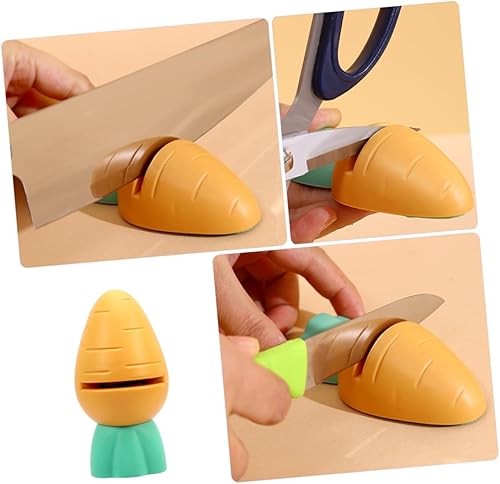 Miniatura 4 de BETOOKY 4pcs Whetstone Japanese Whetstone Blade Sharpening Wet Frosted Stone Orange Cartoon Carrot Whetstones Cutter Sharpening Stone Mini