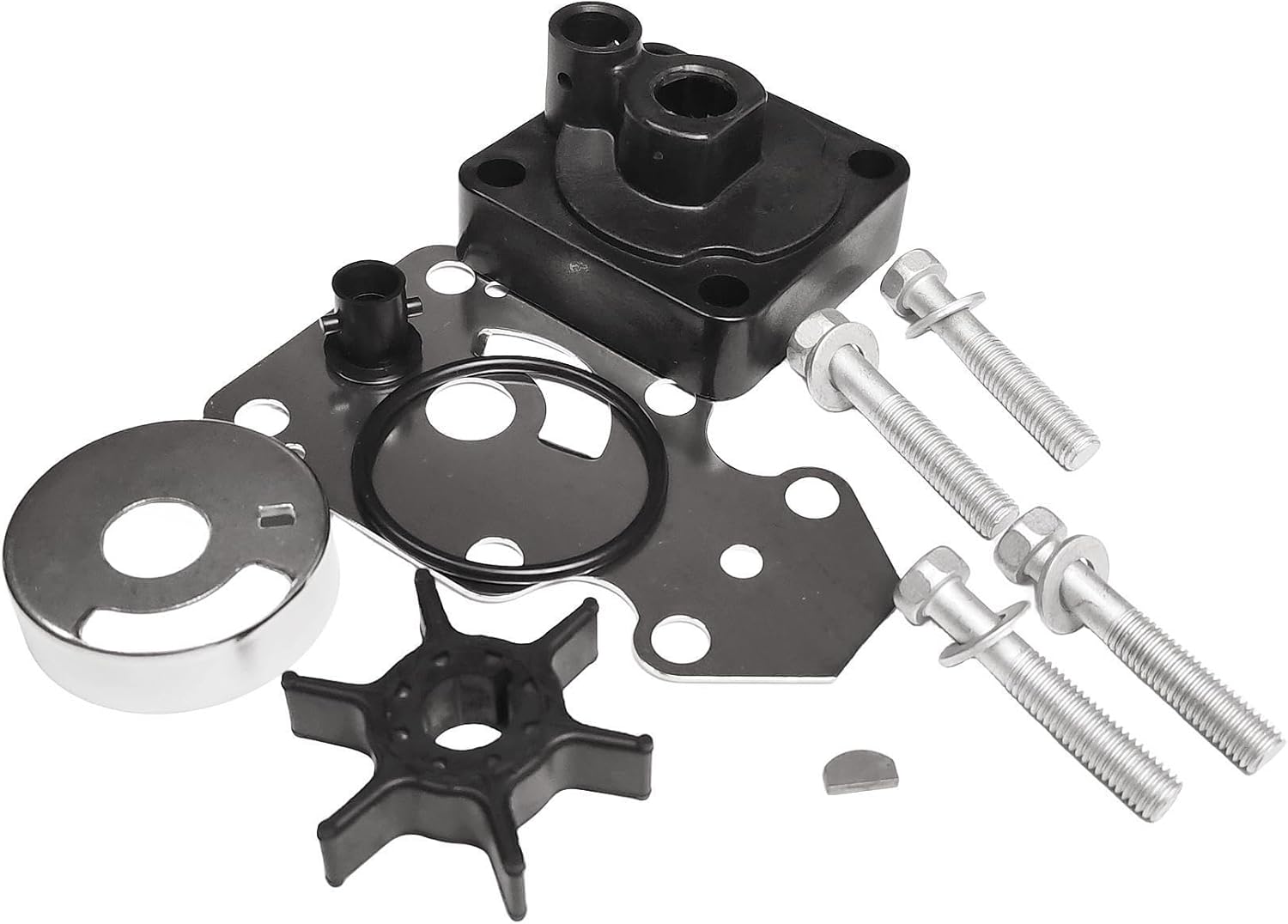 Water Pump Impeller Repair Kit 63V-W0078-01-00 Compatible for Yamaha Outboard 9.9 15HP F9.9 F15 (1996-2009) Replace Sierra 18-3412 63V-W0078-02-00