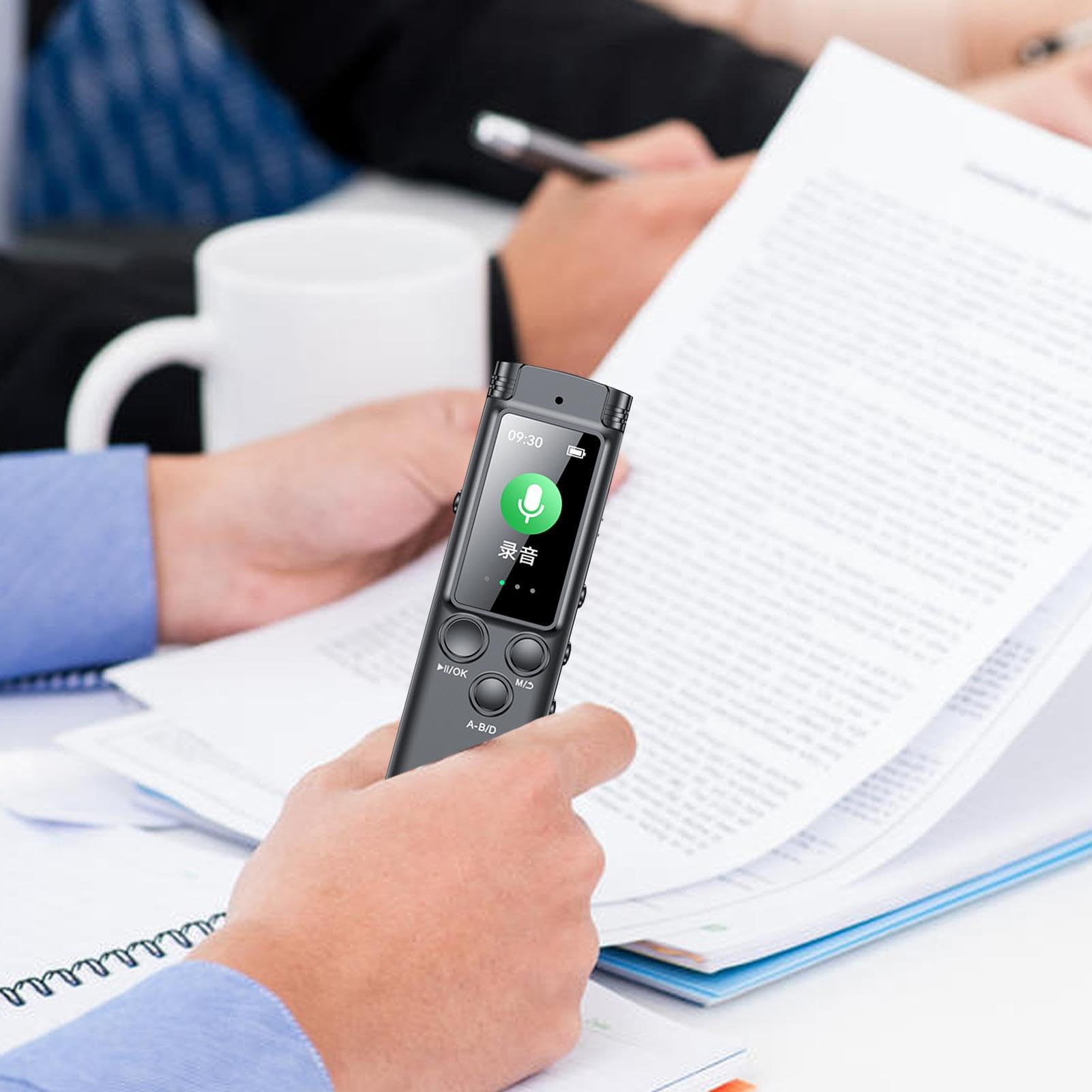 Grabadora de voz digital - Grabación de sonido con contraseña, reducción | de ruido, grabadora HD dictáfono para periodistas y estudiantes, conferencias