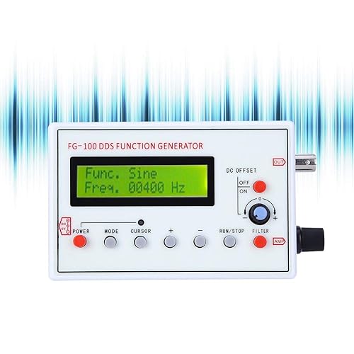 Miniatura 9 de Generador de señal de función DDS, generador de función FG-100 DDS, onda sinusoidal de 1Hz  500kHz contador de frecuencia