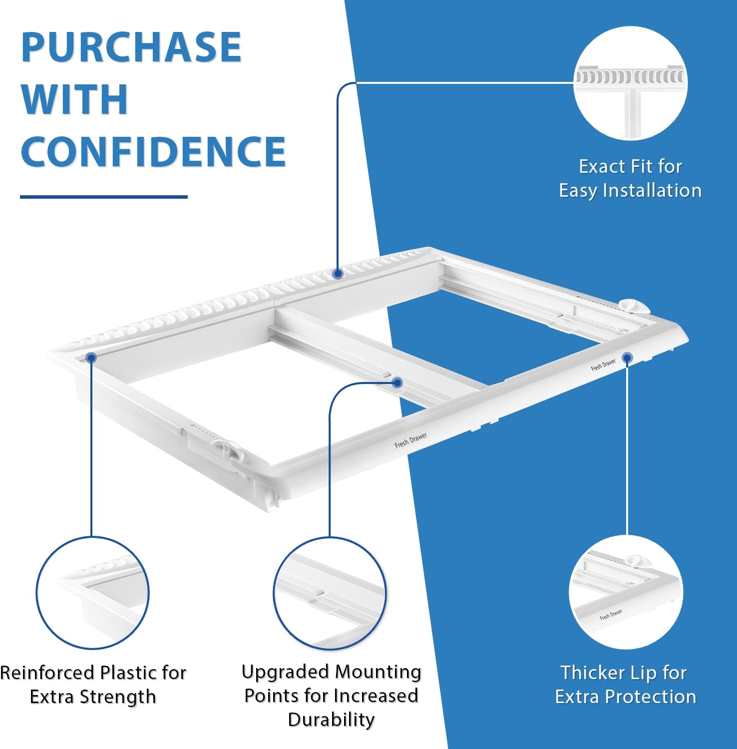 UPGRADED Lifetime Appliance 240364787 Crisper Pan Cover Compatible with Frigidaire Refrigerator