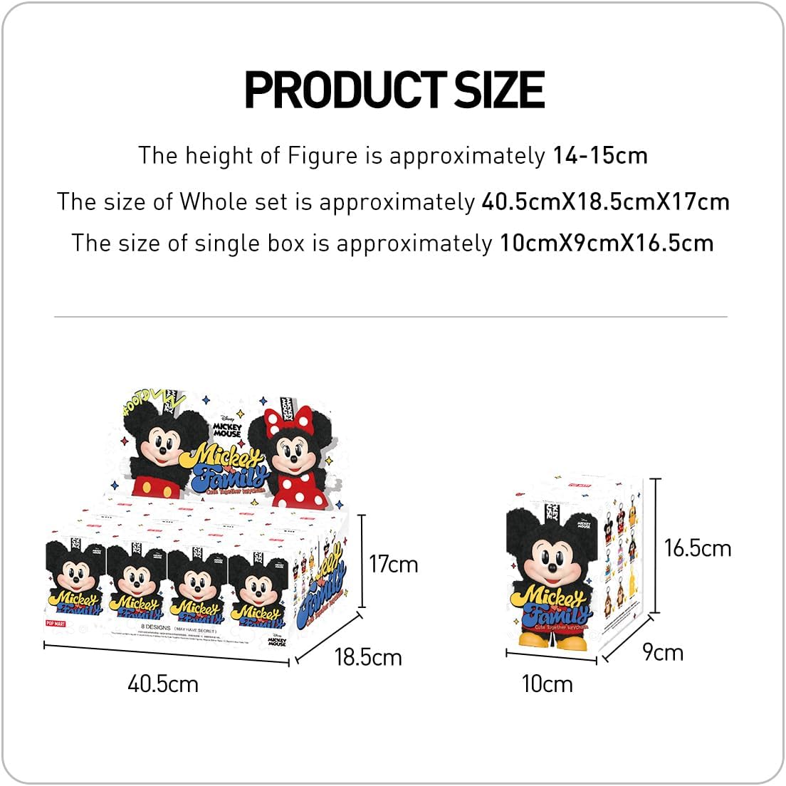 Фигурки из серии брелоков POP MART Mickey Family Cute Together, в коробке, 8 предметов, Pop-Mart, Жалюзи, Фигурка в коробке, Пластиковая модель, Игрушка премиум-класса, ПВХ, Виниловая фигурка, Оригинальный персонаж, Подарок на день рождения, фото 7