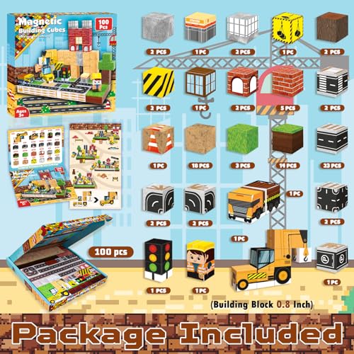 image for Annexfun Magnetic Blocks-100PCS Magnetic Building Blocks, Magnetic Blo