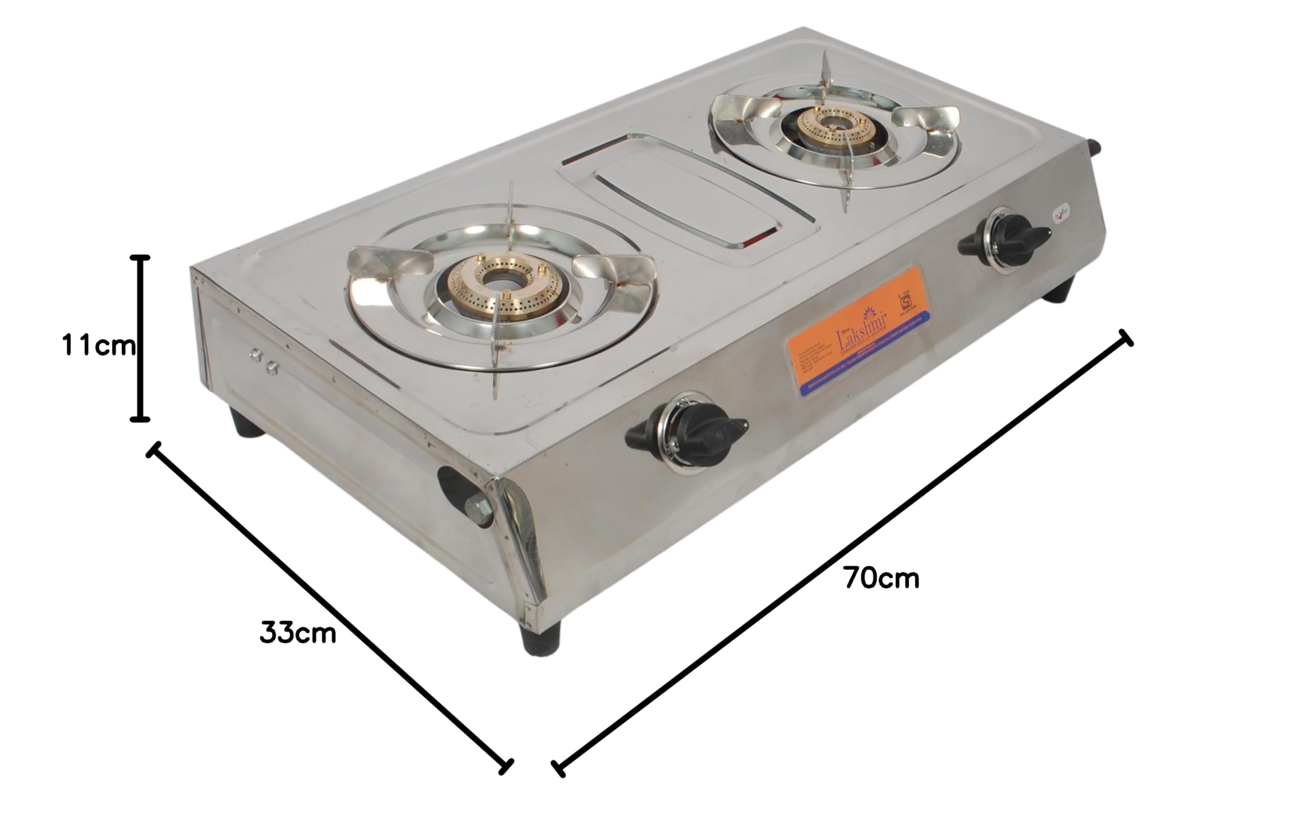SHREE LAKSHMI VS2 2 Burner Gas Stove – Stainless Steel LPG Cooktop