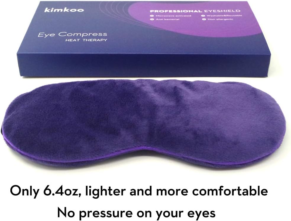Kimkoo Moist Heat Eye Compress&Microwave Hot Eye Mask for Dry Eyes，Natural and Healthy Therapies (Purple)