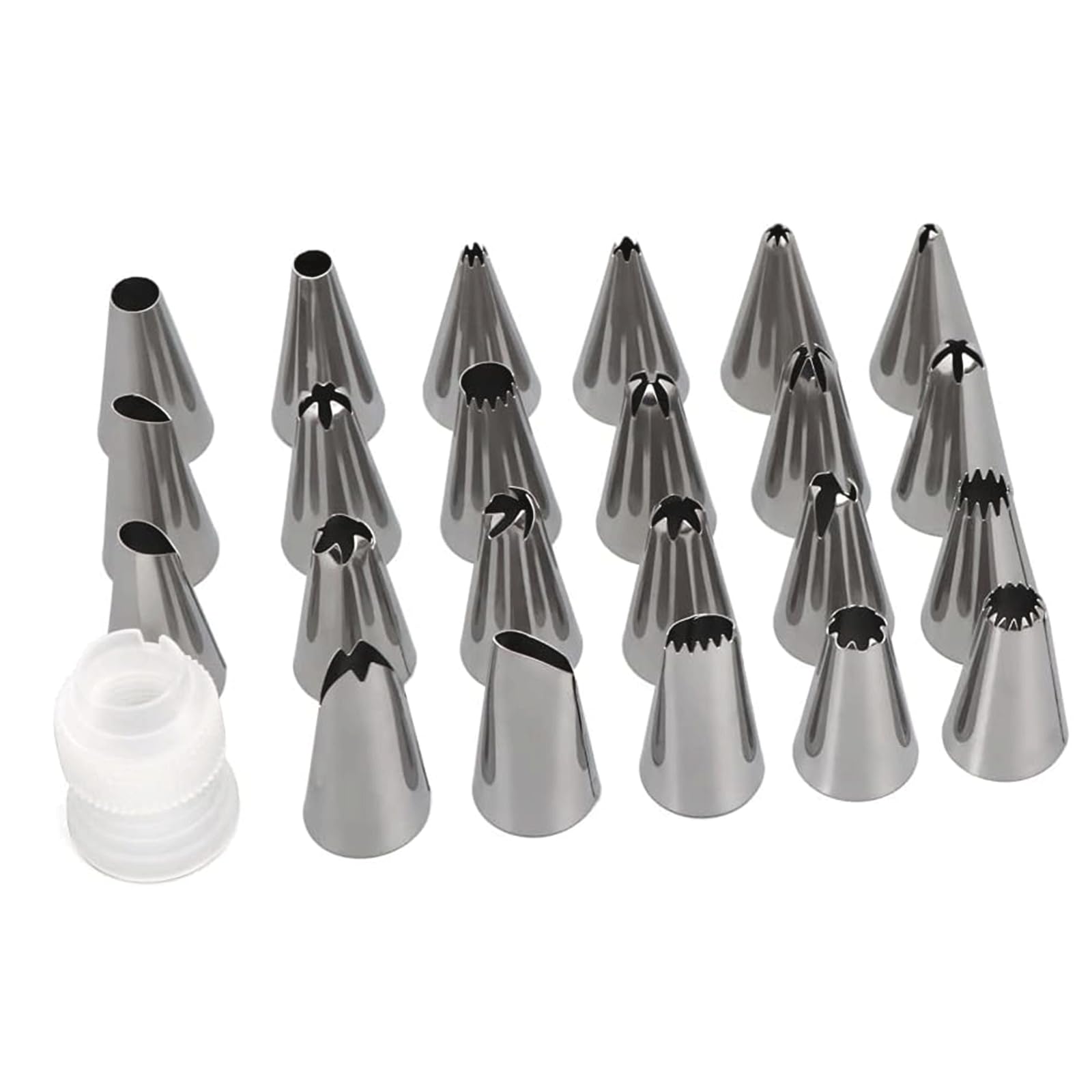 Spritztüllen-Set – 23 Stück Edelstahl Kuchen Dekorieren Düsen mit Adapter und Spritzbeutel – Wiederverwendbare Backwerkzeuge für Kuchendekoration