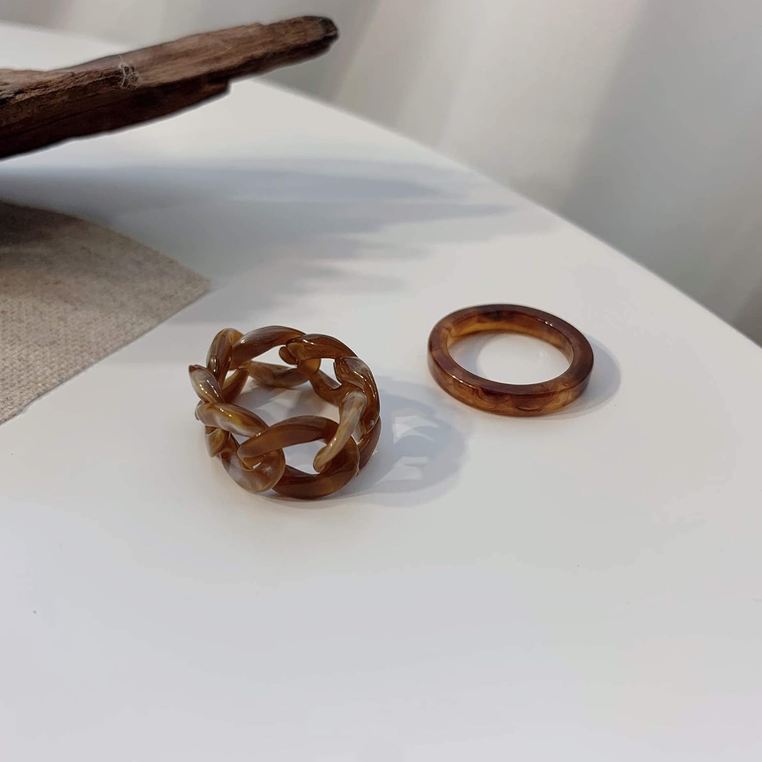 Miniatura 3 de Anillos coloridos de resina acrílica gruesos anillo de moda para mujeres y niñas anillos apilables de silicona para anillos de boda