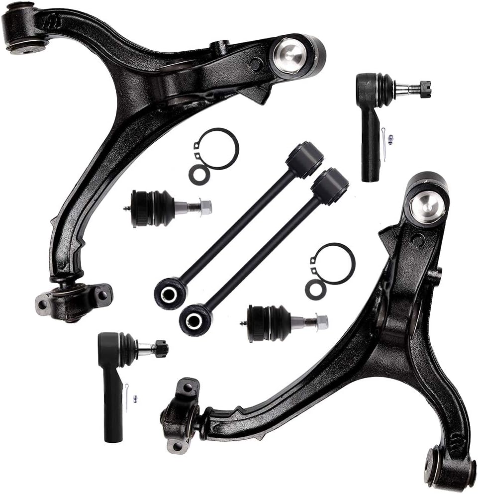 SCITOO 8pcs Front Suspension Kit Lower Control Arm And Ball Joint Upper Ball Joint Outer Tie Rod End Sway Bar Link Replacement For 2006-2010 For Jeep Commander 2005-2010 For Jeep For Grand Cherokee