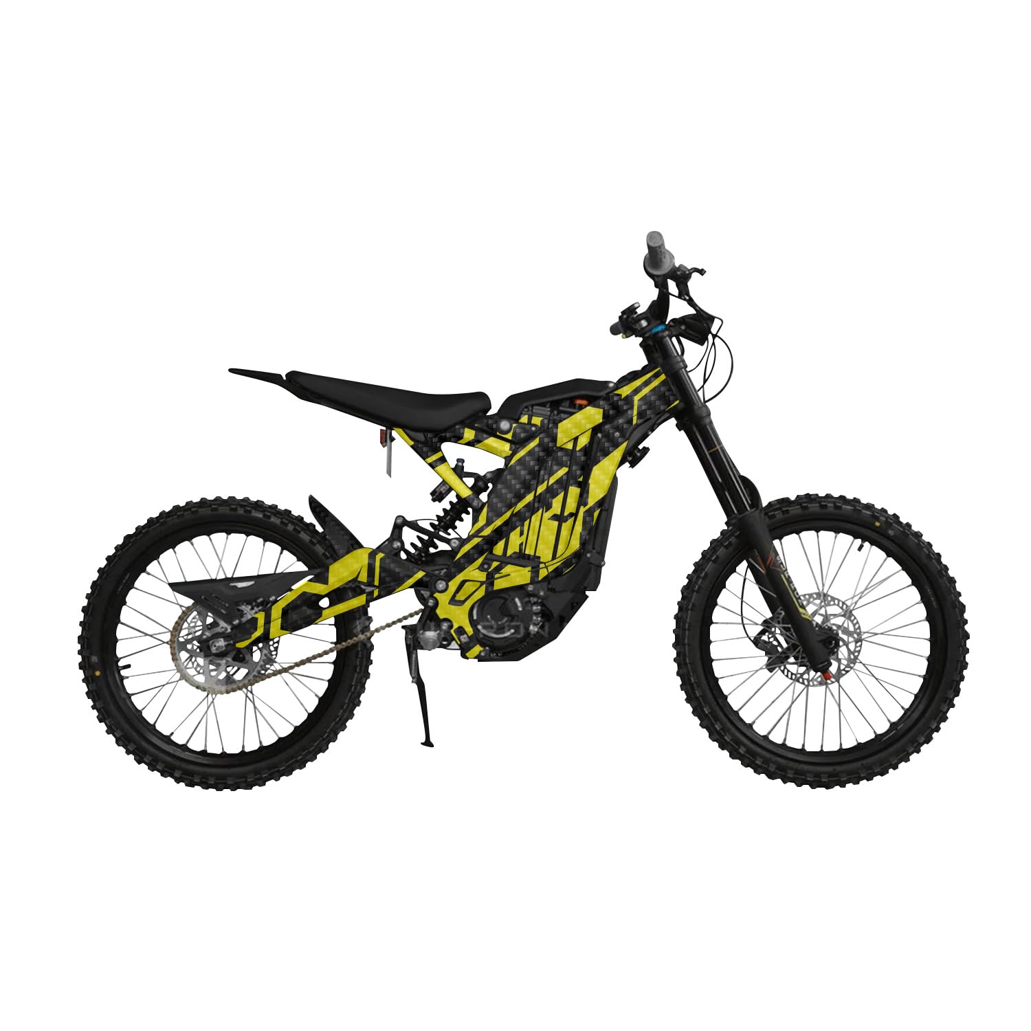 Carbon Fiber Surron Light Bee Graphics Kit Wrap - Yellow Hex Parts - Sur-Ron Skin - Premium 3M Vinyl Protective Wrap Decal Cover - Easy to Apply | Crafted in The USA by MightySkins