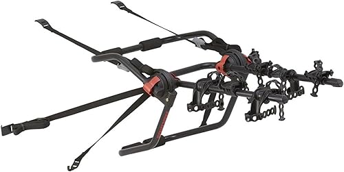 Yakima HangOut - Soporte de acero compacto plegable para 2 bicicletas con sistema de correa ajustable y pies acolchados, color negro