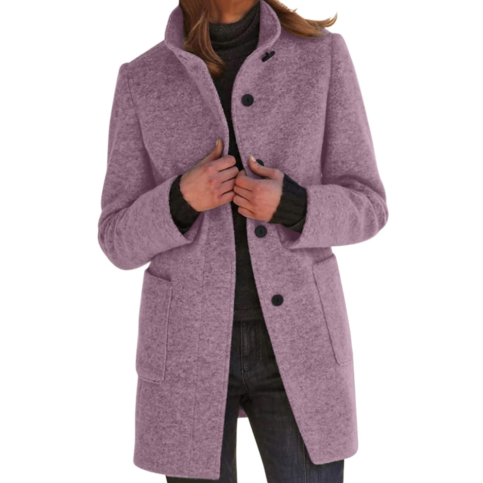 Womens Plus Size Blazer Long Sleeve Lapel Collar Long Sleeve Work Office Suit Jacket Warm Soft Winter Stretch