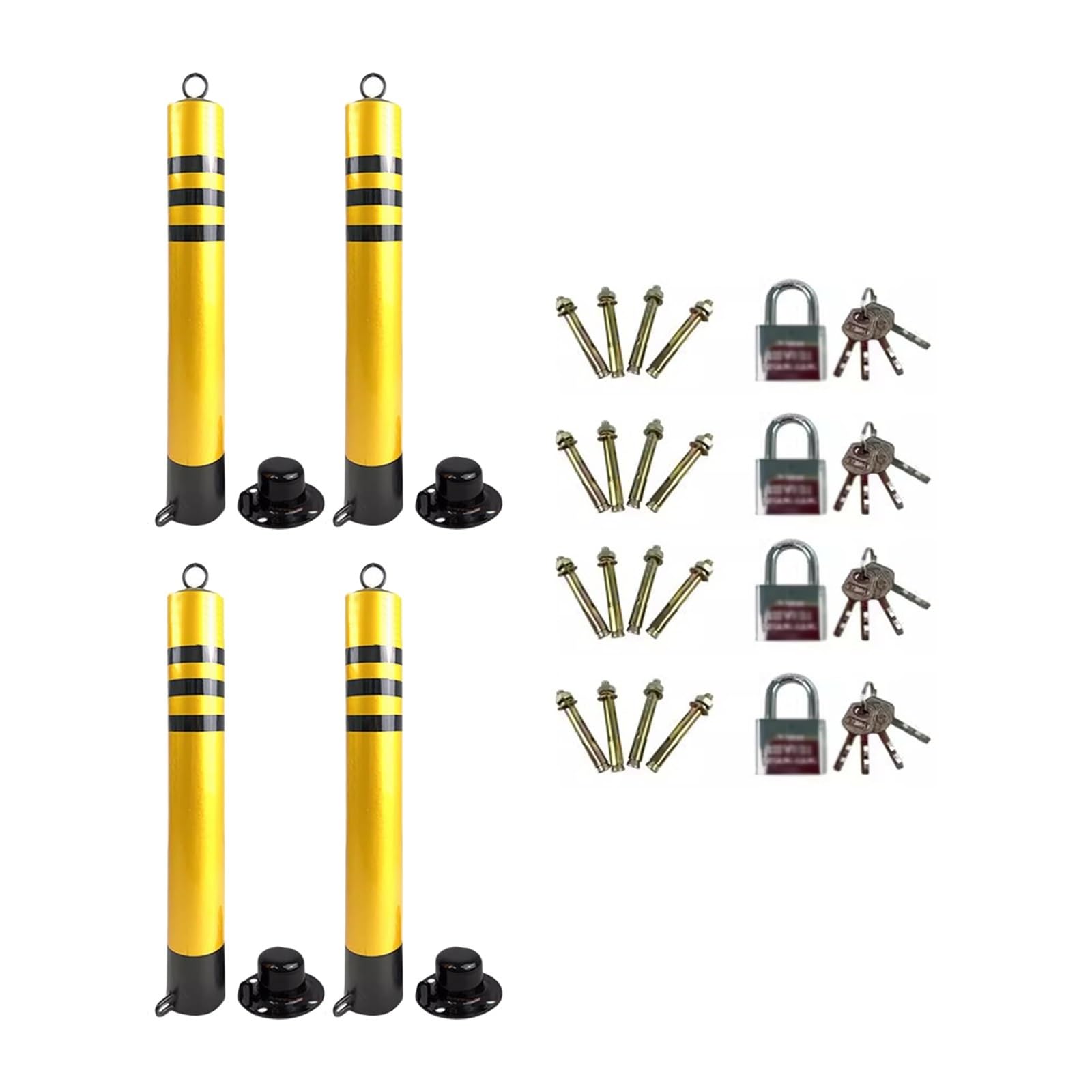WOTZOV Neator Post Cone Driveway Caution Sign Detachable Traffic Neator Post Cone Garage/Hotel/Hospitals Entrance Reflective Posts,4 Pcs-80Cm/31.5In Tall,4 Pcs 80cm/31.5in Tall