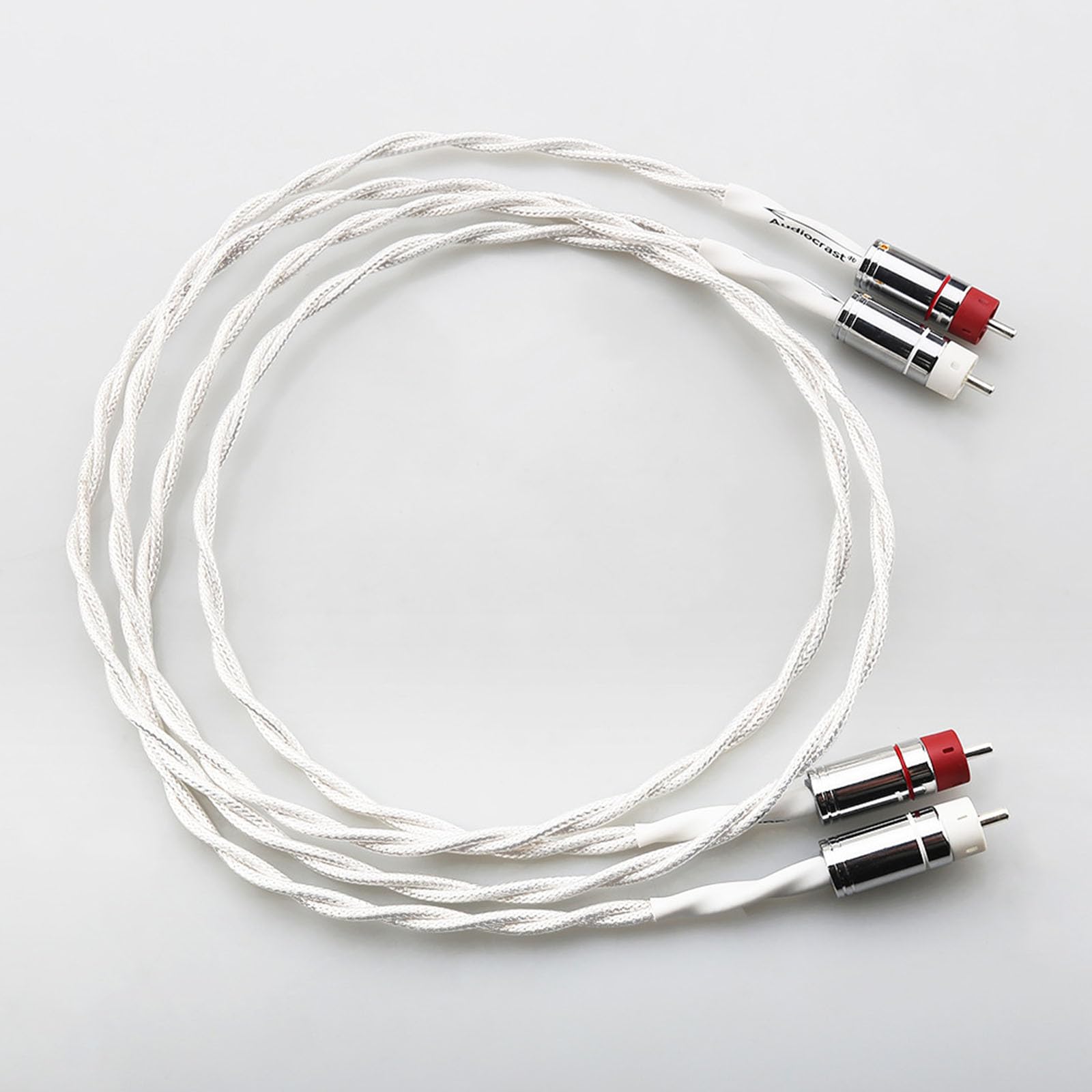 Cavo di collegamento da 2RCA a 2RCA con conduttori placcati argento per migliori prestazioni stereo