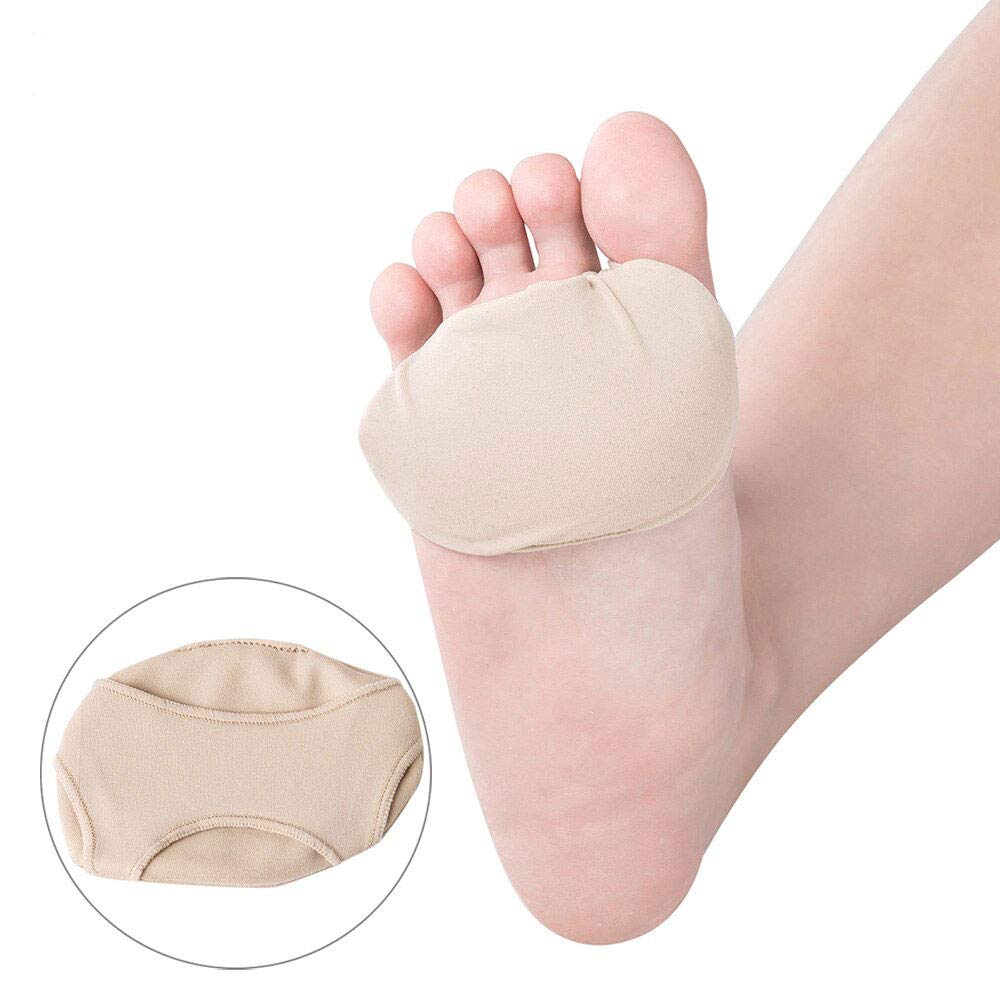 Pedimend Lot de 2 paires de coussinets en gel métatarsien en tissu pour le métatarse, l'hallux valgus, les manches élastiques pour le pied pour femme et homme