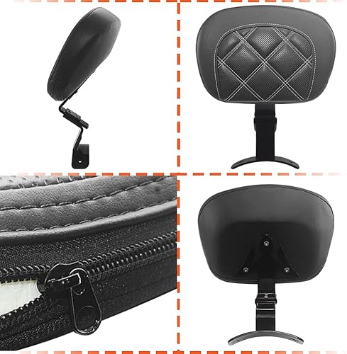Miniatura 7 de FOVPLUE Respaldo de piloto, kit de almohadilla ajustable para respaldo del conductor para Harley Touring CVO Road Glide Road King Electra Glide
