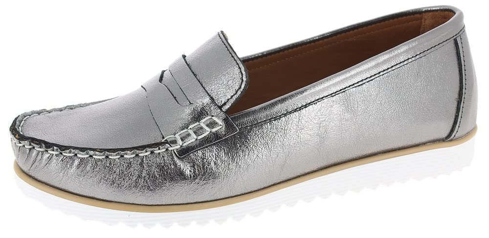 Andrea Conti Women's Ballerinas Ballet Flat, Altsilber, 5 UK